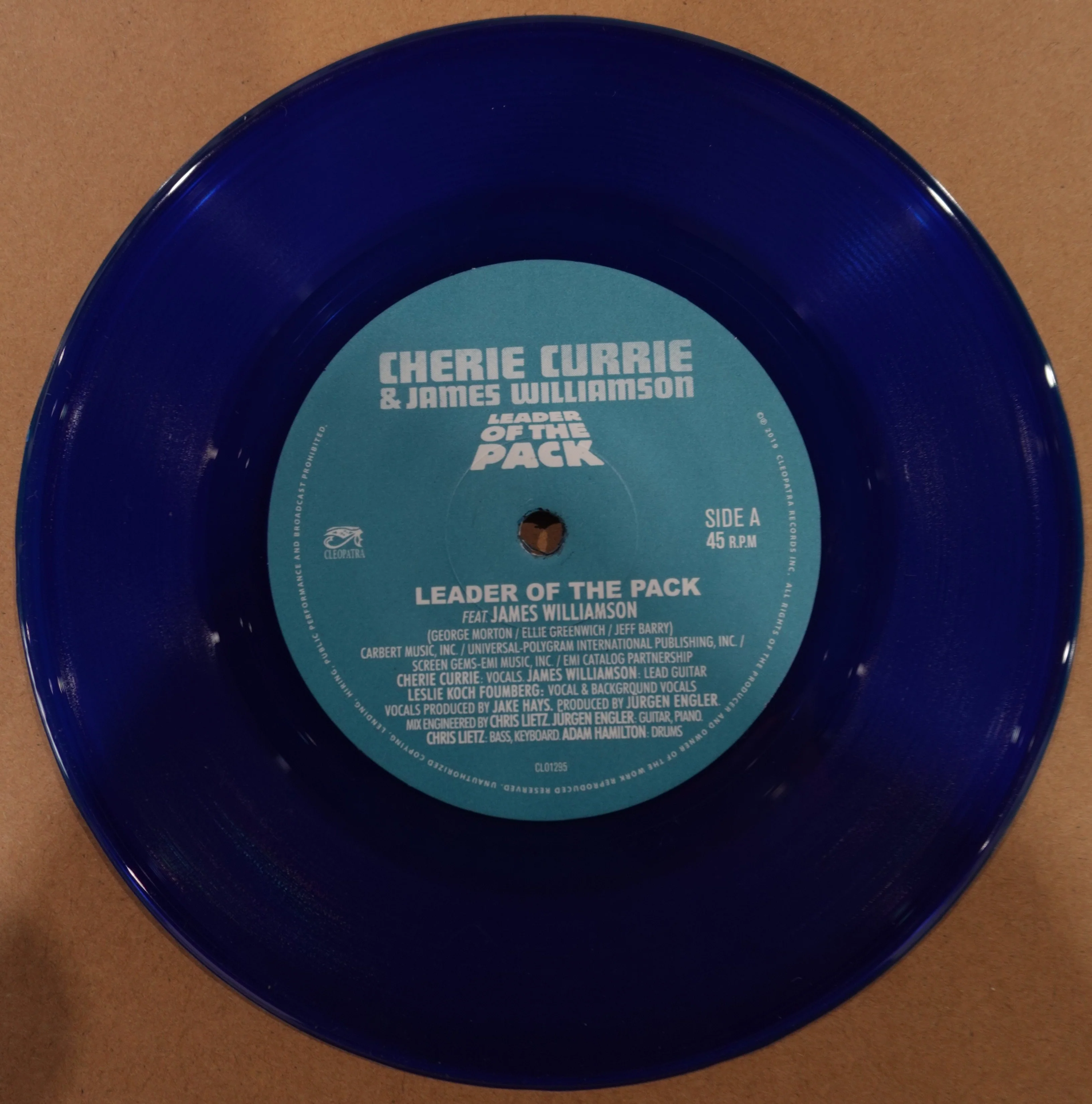 Cherie Currie & James Williamson - Leader of the Pack (Blue 7 inch Without Jacket)