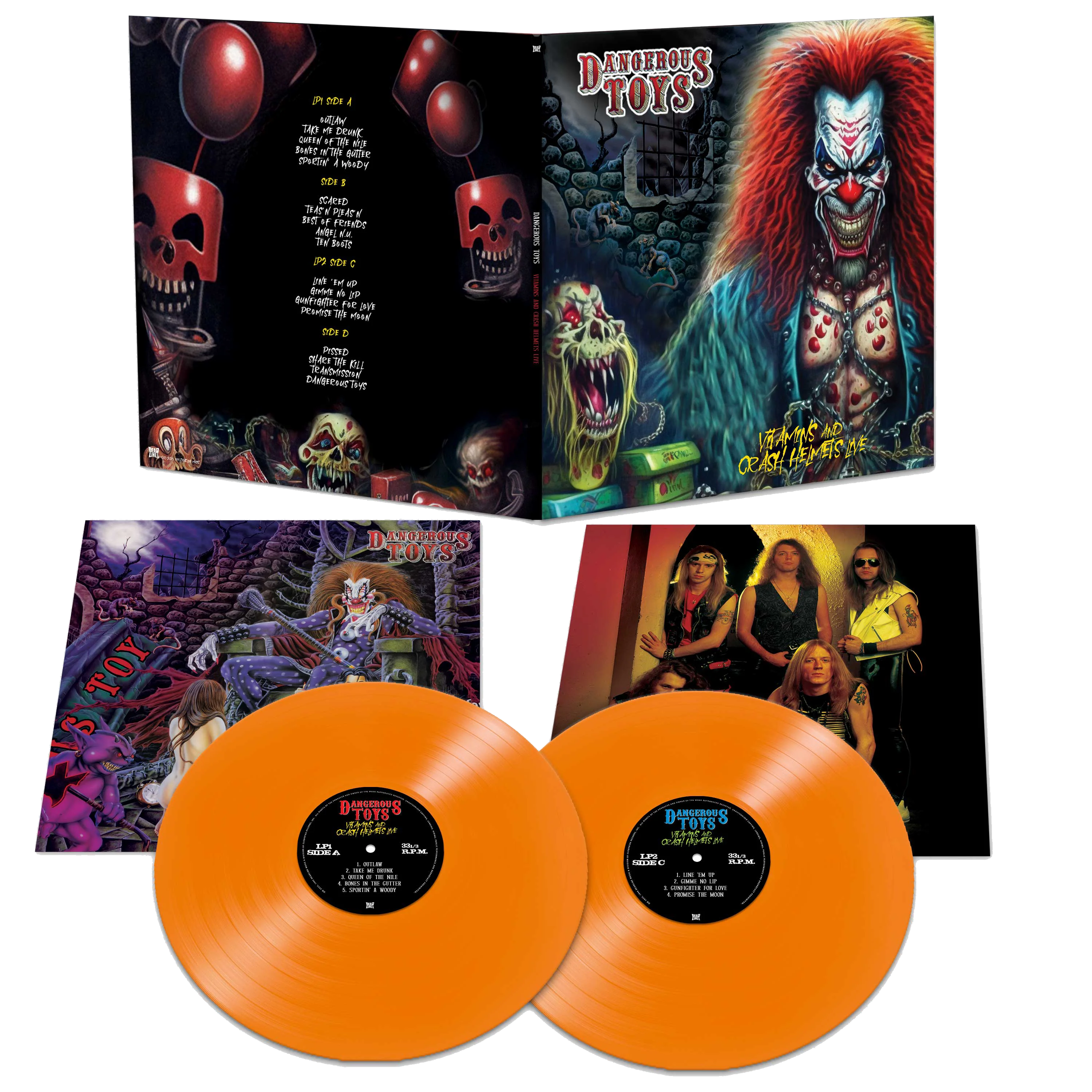 Dangerous Toys - Vitamins & Crash Helmets Live (Limited Edition Gatefold Orange Double Vinyl) - Image 2