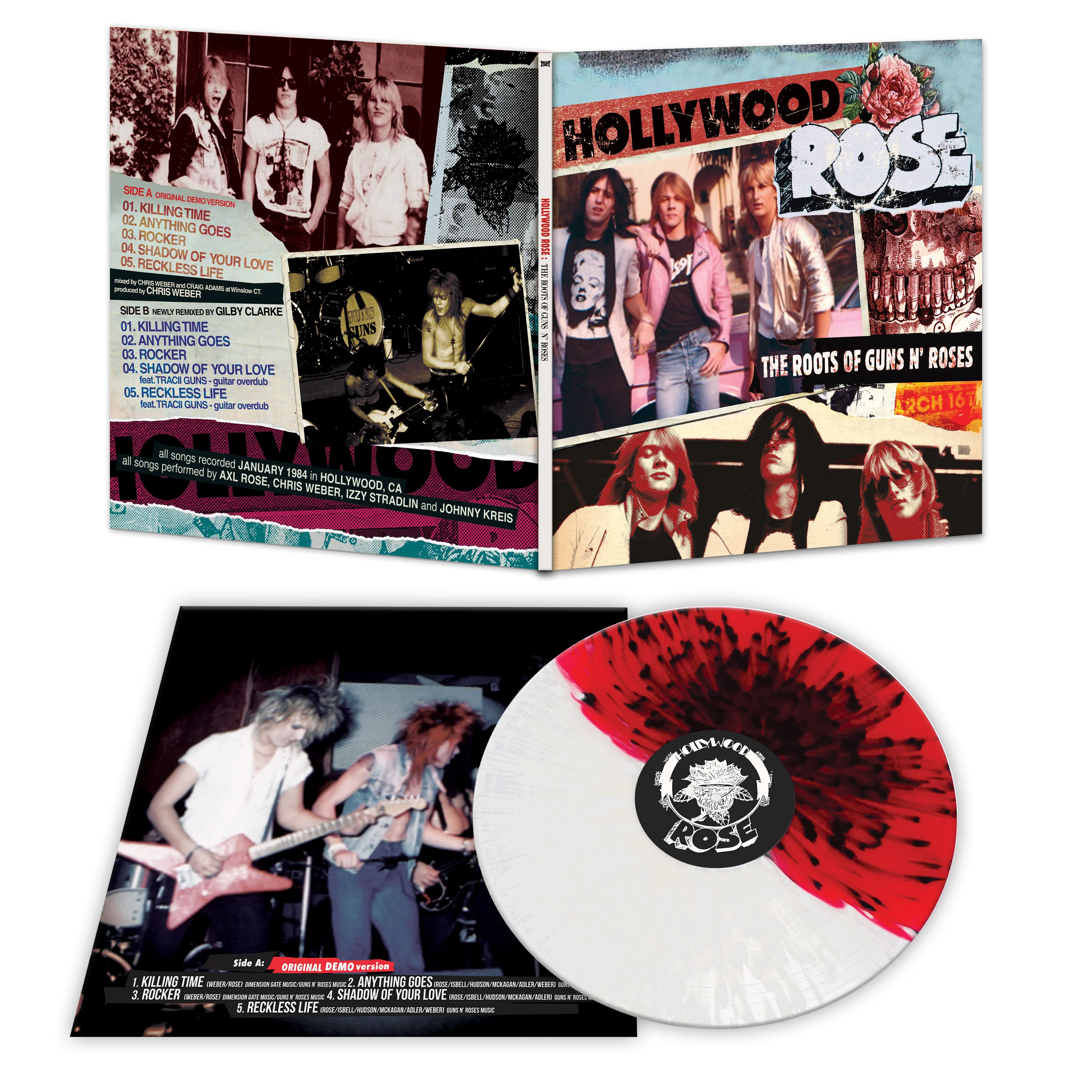 Hollywood Rose - The Roots of Guns N' Roses (Limited Edition Red-White Split Splatter Vinyl) - Image 2