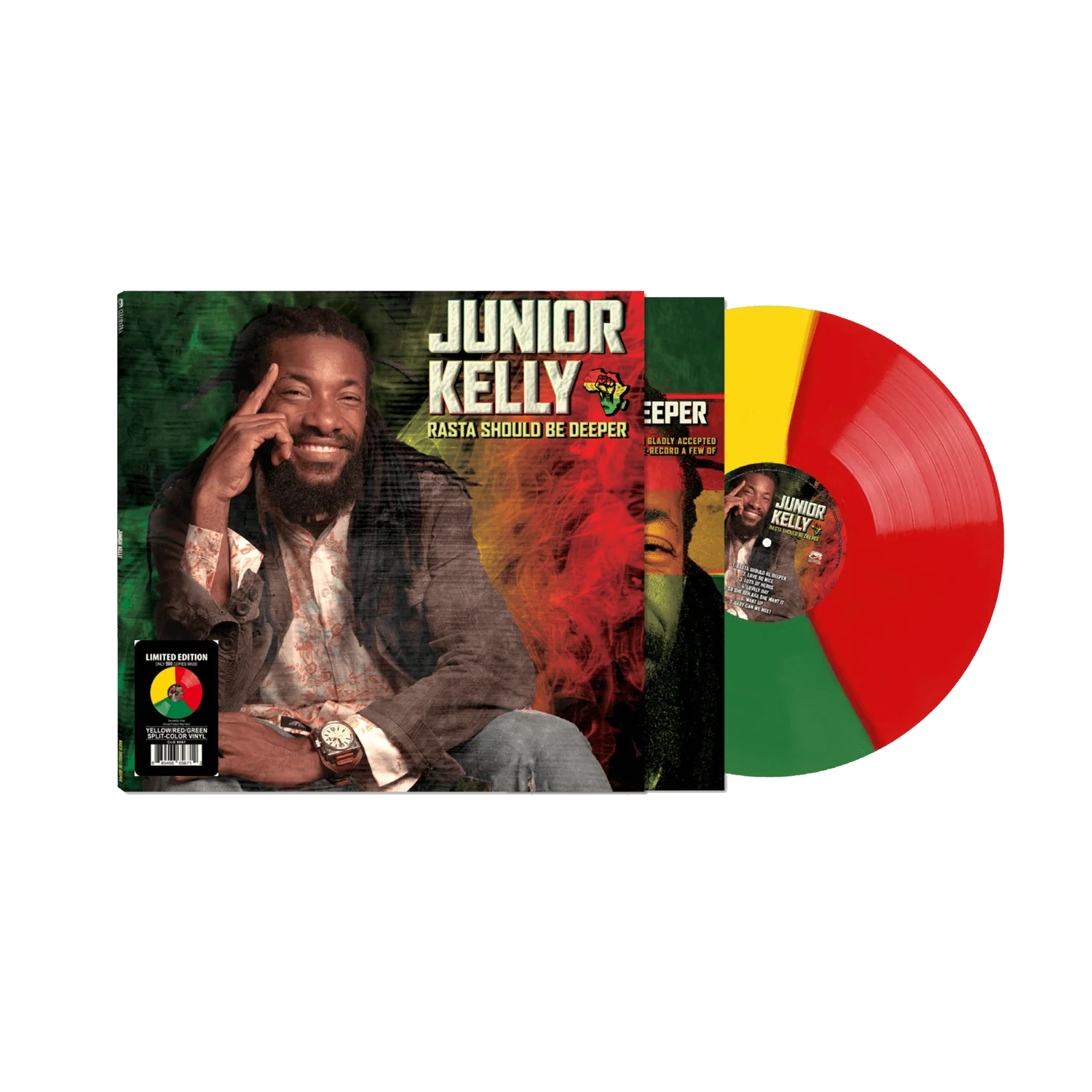 Junior Kelly - Rasta Should Be Deeper (Yellow, Green, Red Split Color Vinyl LP)