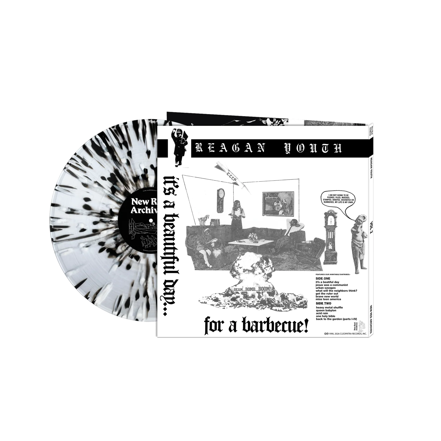 Reagan Youth - Volume Two (Black/White/Clear Splatter Vinyl LP) - Image 2