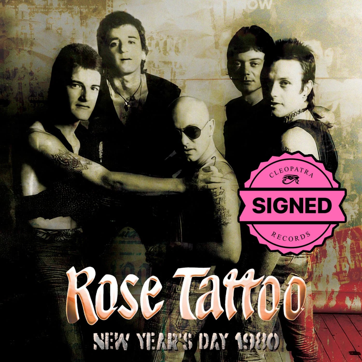 Rose Tattoo - New Year's Day 1980 (Red Marble Vinyl LP Signed by Angry Anderson)