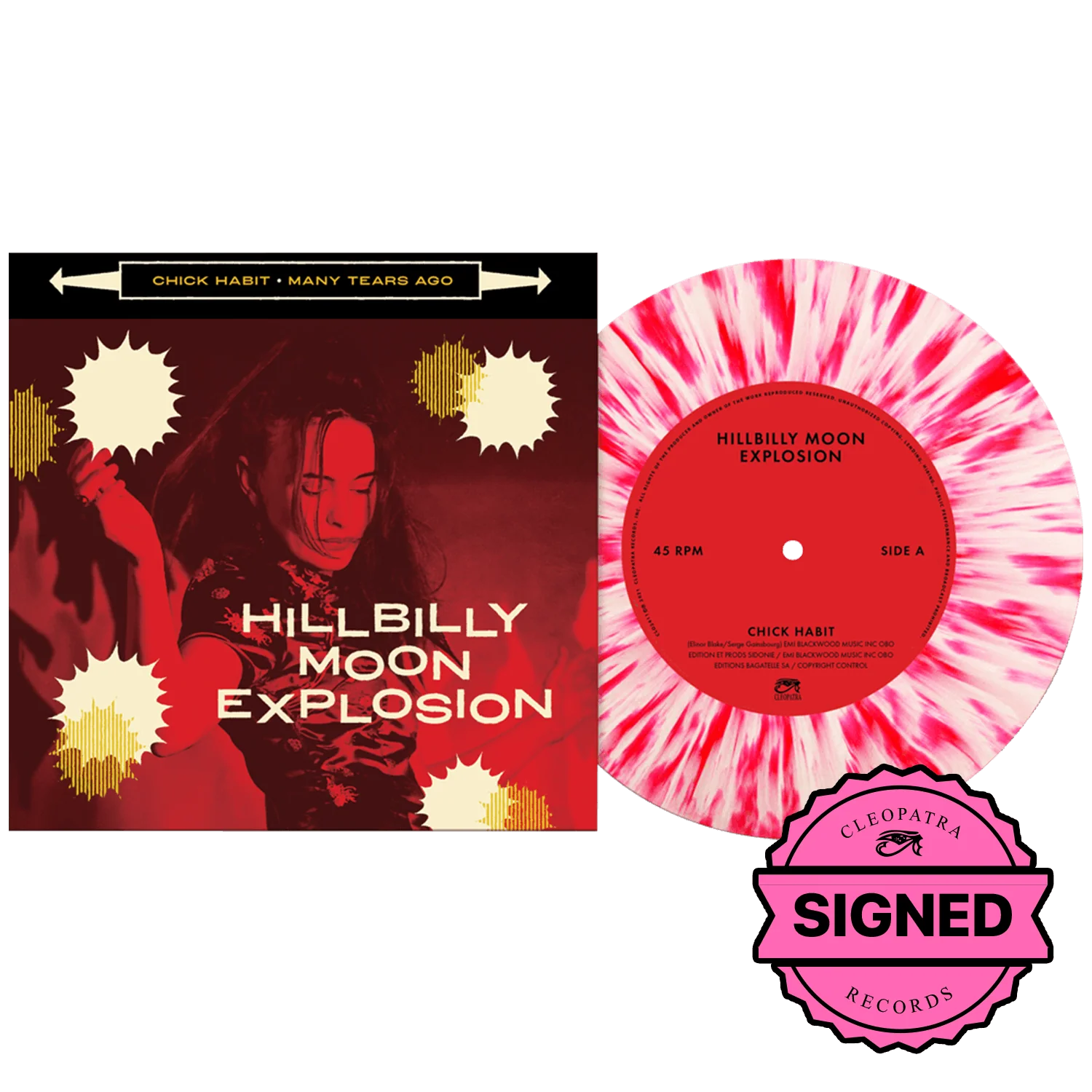 The Hillbilly Moon Explosion - Chick Habit (Limited Edition 7" Splatter Vinyl - Signed by All Band Members)