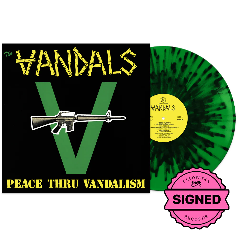 The Vandals - Peace Thru Vandalism (Green-Black Splatter - Signed by Joe Escalante)