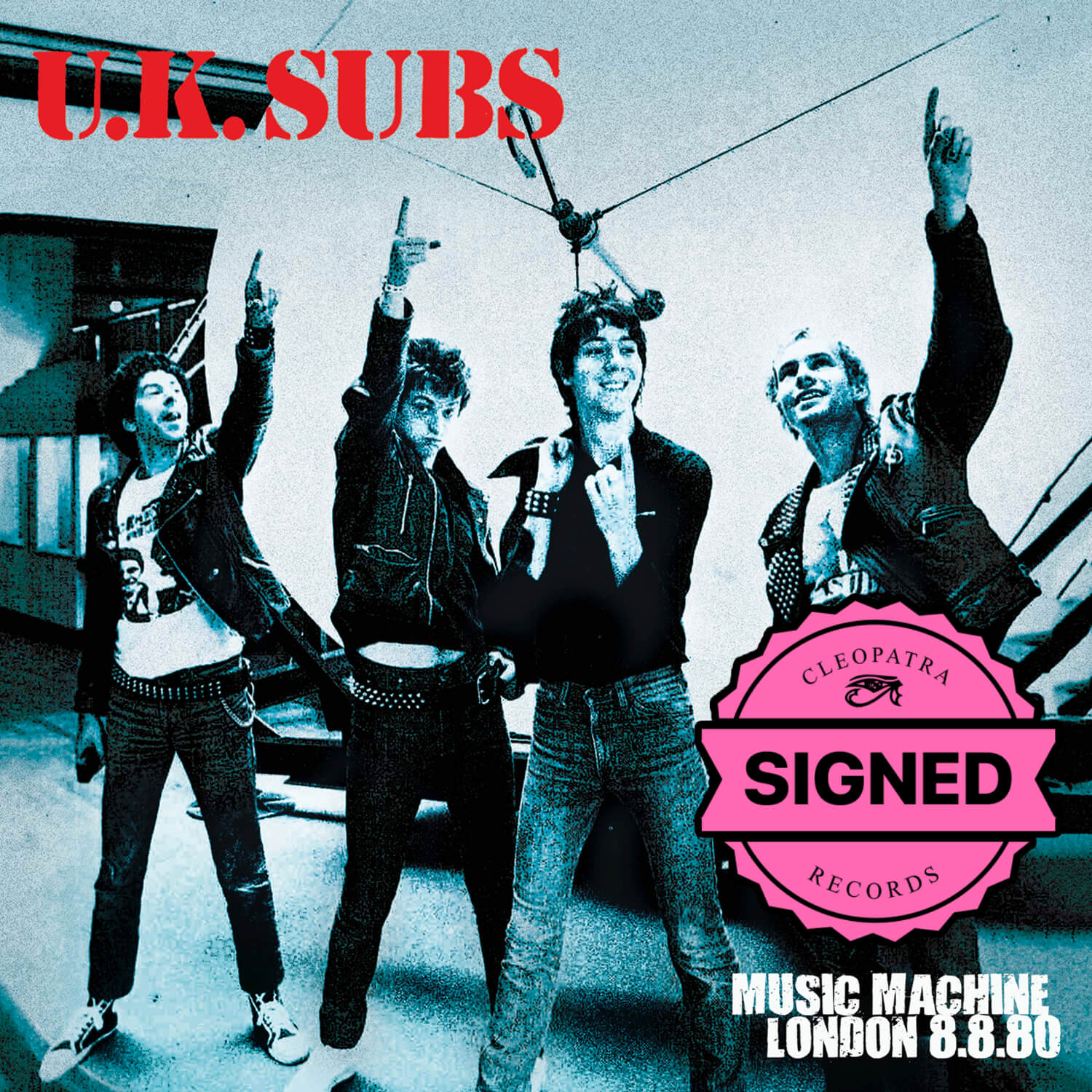 UK Subs - Music Machine London 8-8-80 (Blue Vinyl Signed by Charlie Harper)